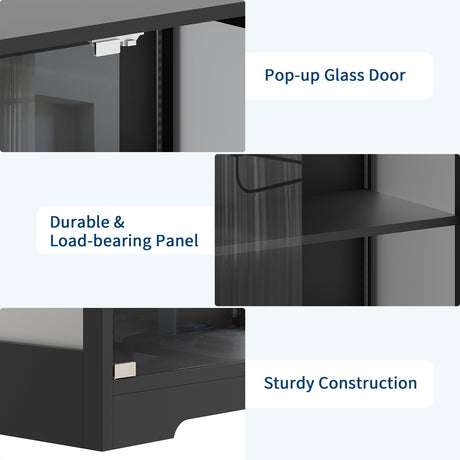 Glass Display Cabinet with Doors, 5 Tier Modern Curio Cabinet with RGB LED Lights, Tall Glass Showcase Storage Cabinet for Collectibles and Decor HarmoHaby