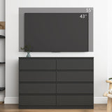 CIPACHO Black 8 Drawer Dresser for Bedroom,Modern Large Dresser with Deep Drawer,Wide Storage Chest of Drawer, Bedroom Storage Furniture Drawers for Living Room CIPACHO