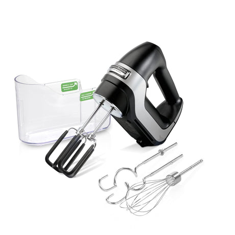 Hamilton Beach Professional 7-Speed Digital Electric Hand Mixer with High-Performance DC Motor, Slow Start, Snap-On Storage Case, SoftScrape Beaters, Whisk, Dough Hooks, Matte Black (62655) Hamilton Beach Professional
