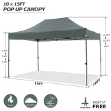 COBIZI 10x15 Pop Up Canopy with 4 Sidewall,Heavy Duty Canopy UPF 50+ All Season Wind Waterproof Commercial Outdoor Wedding Party Tents for Parties Gazebo with Carry Bag(10 x 15 ft Gray) COBIZI