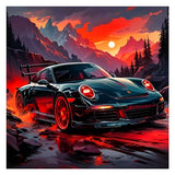 hill froeistung 5D Car Diamond Art Painting Kits for Adults,Sun Diamond Art for Beginners, DIY Full Drill Mountain Diamond Art Painting for Wall Decor,12x12inch hill froeistung