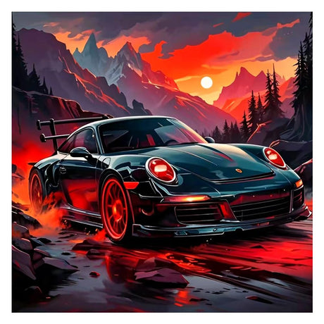 hill froeistung 5D Car Diamond Art Painting Kits for Adults,Sun Diamond Art for Beginners, DIY Full Drill Mountain Diamond Art Painting for Wall Decor,12x12inch hill froeistung