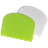 ALLTOP Bowl Spatula & Bench Scraper,Flexible Plastic Multipurpose Kitchen Pastry Cutter Tool,Food Scrappers for Bread Dough Baking Cake Fondant Icing,Set of 2 Pieces - White,Green ALLTOP