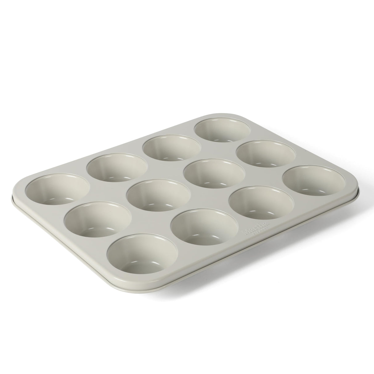 Martha Stewart Gallen 12 Cup Nonstick Carbon Steel Muffin/Cupcake Pan - Cool Grey Martha Stewart