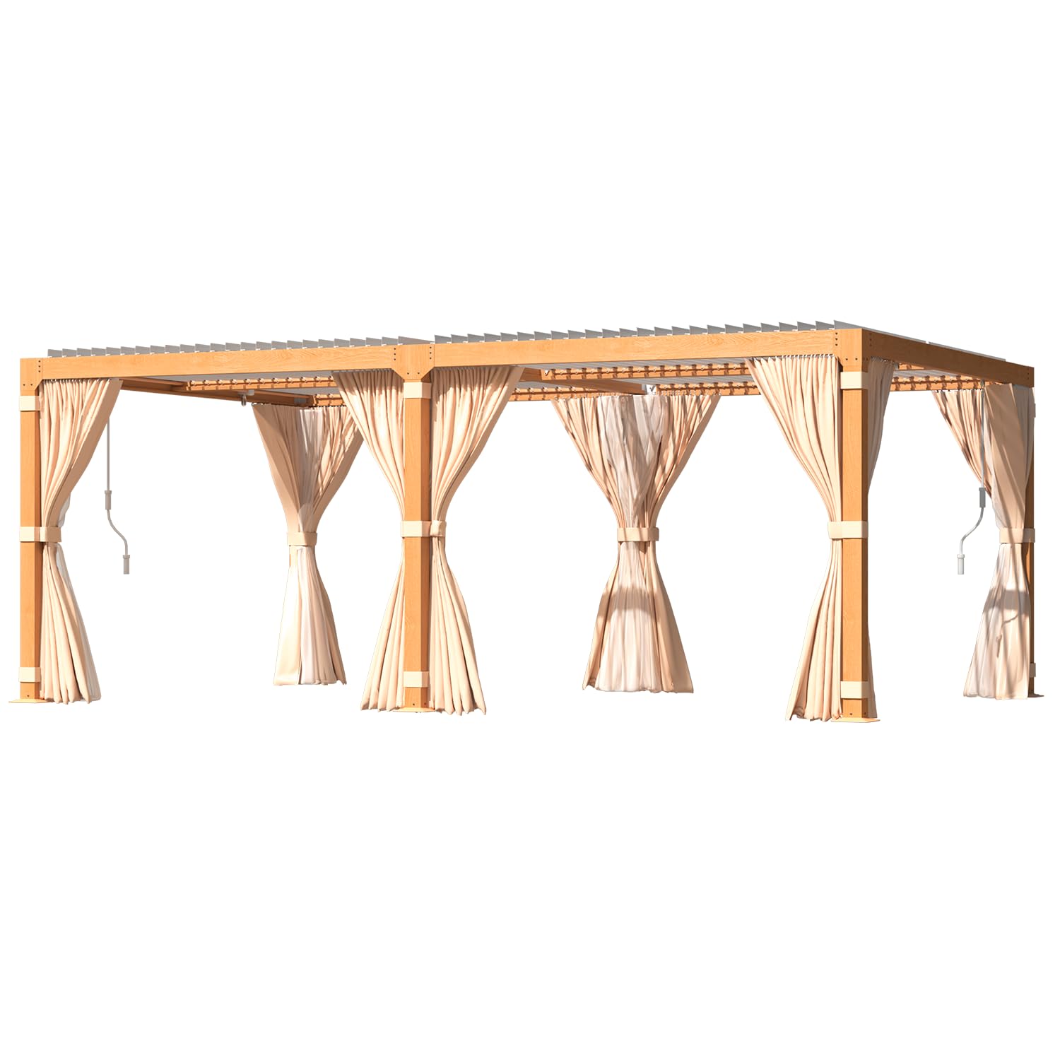 YOLENY 12 x 20 FT Louvered Pergola - Thumbnail 3