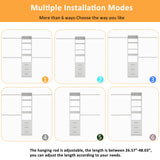 secilix Closet System, 5FT-8FT Closet Organizer System with 4 Expandable Hanging Rods and Moveable Shelves, 99" Walk in Closet System with 3 Wooden Drawers, Custom Built in Closet, Wall Mount (White) secilix
