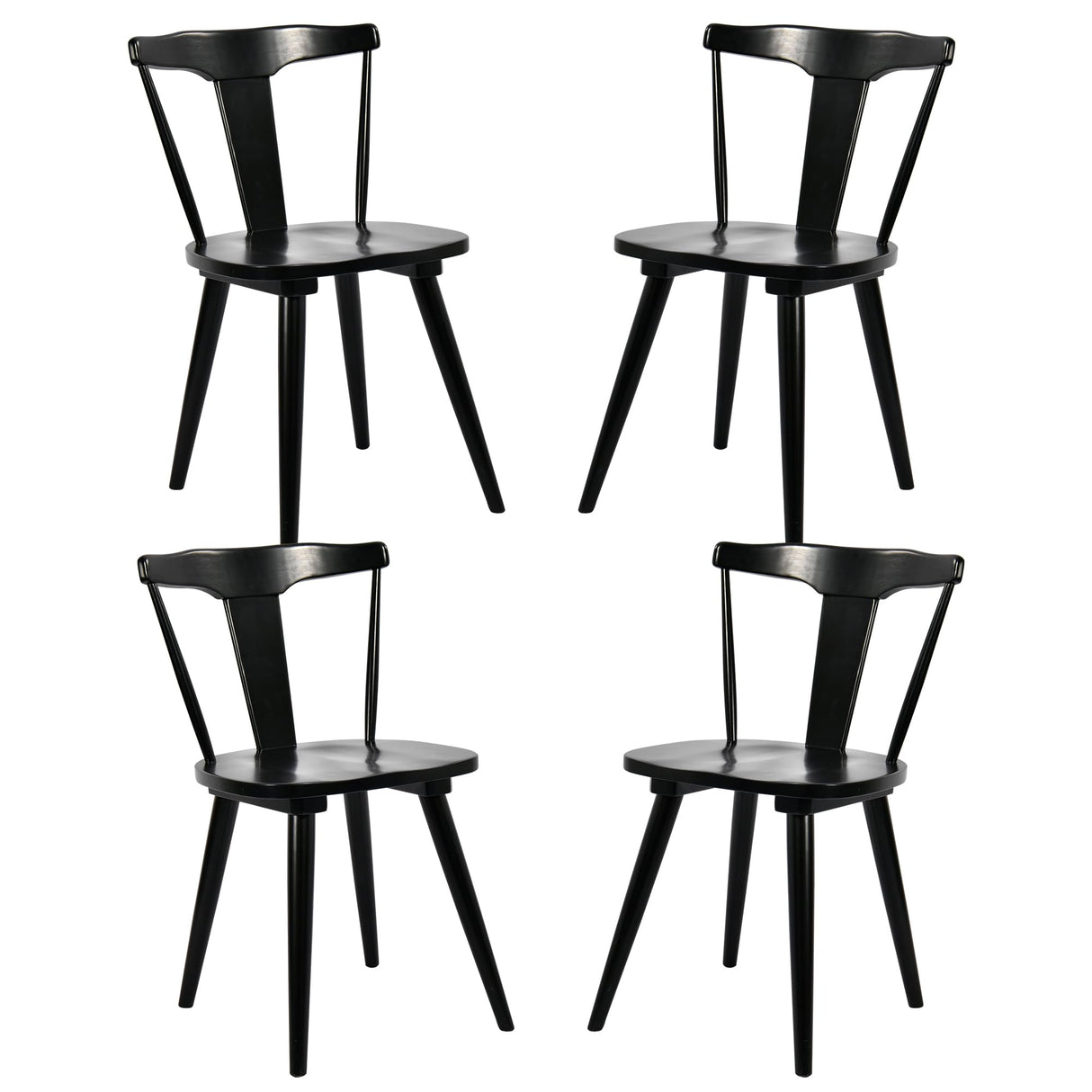 DUHOME Black Wood Wishbone Dining Chairs Set of 4,Mid Century Wishbone Dining Chairs Oak Wooden Kitchen & Dining Room Chairs DUHOME