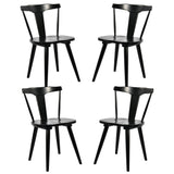DUHOME Black Wood Wishbone Dining Chairs Set of 4,Mid Century Wishbone Dining Chairs Oak Wooden Kitchen & Dining Room Chairs DUHOME