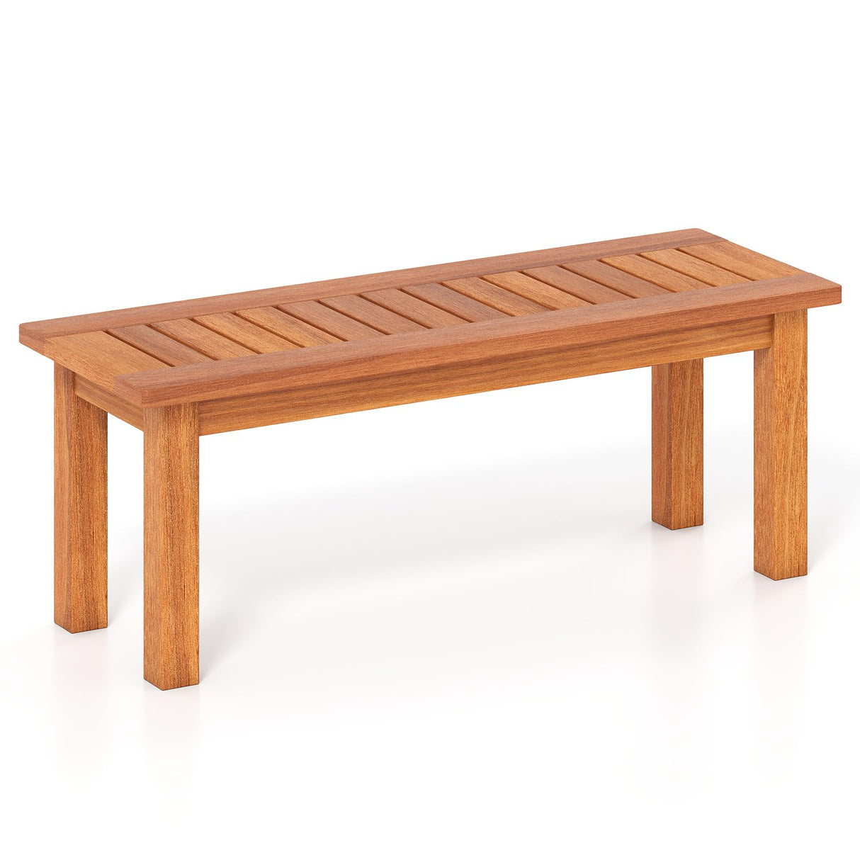 Tangkula Outdoor Backless Bench, Solid Wood Patio Bench w/Slatted Seat, 2-Person Rustic Wooden Entryway Bench for Front Porch Garden Balcony Park Indoor, Weatherproof, 34”, Load up to 330 LBS (1) Tangkula