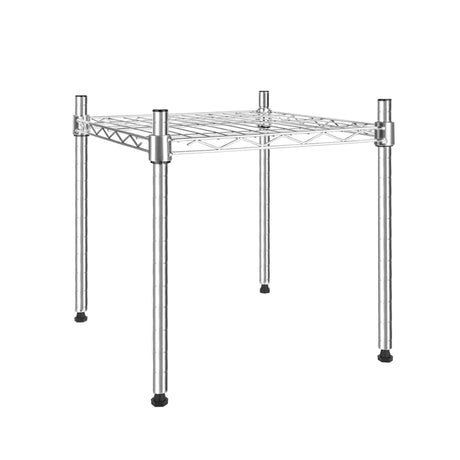 YSSOA Heavy Duty Shelving Unit, Wire Metal Stackable Storage, 1-Tier Shelf, Chrome, 15" W x 13.8" D x 15" H YSSOA