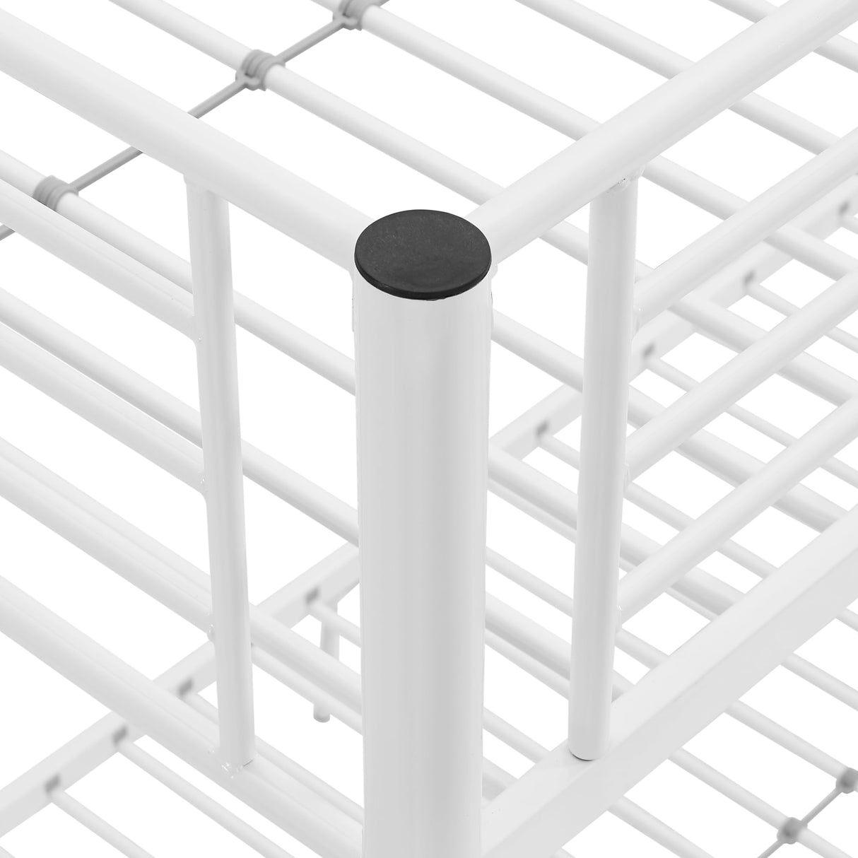 Walker Edison Elodie Urban Industrial Twin over Twin Metal Bunk Bed, Twin over Twin, White Walker Edison