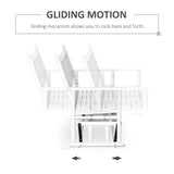 Outsunny White Wooden Patio Glider Bench with High Back and Armrests, Heavy Duty 550lbs Capacity Loveseat Outsunny