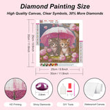 FHBUBPUP Diamond Painting Kits for Adults, Cat Diamond Art Kits, Full Drill Round Gem Art, DIY Flower Paint with Diamond Beads Crafts for Home Wall Decoration Gifts 12x12 inch FHBUBPUP