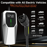 Level 1 2 Electric Vehicle Charger 26ft EV Portable Charging Cable with NEMA 14-50/5-15 Plug 7.68Kw 32A Current Adjustable EV & Plug-in Hybrid Car Charger for SAE_J1772 EagleNav