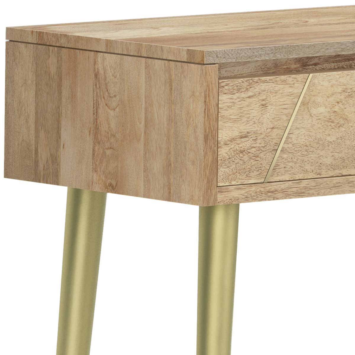 SIMPLIHOME Jager Solid Mango Wood and Metal 48 Inch Wide Contemporary and Mid Century Console Table in Natural, for The Living Room, Entryway and Bedroom SIMPLIHOME