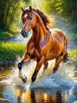 mrpwnle Horse Diamond Painting Kits for Adults - Horse Diamond Art Kits for Adults Beginners, 5D Round Full Drill Crafts Gem Art Painting Kits for Home Decor Gifts12x16 inch mrpwnle