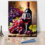 TUMOVO Paint by Numbers Kit for Adults, Elegant Red Wine Bottle with Grapes Still Life Art Painting by Numbers, DIY Canvas Kit for Beginners, Sip and Paint Kit for Adults(16x20 Inch) TUMOVO