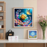 ijbnhd 5D Rose Diamond Art Kits for Adults, DIY Rose Diamond Painting Kits for Adults, Full Drill Gem Art Crystal Rhinestone for Wall Home Decor 14X14inch ijbnhd