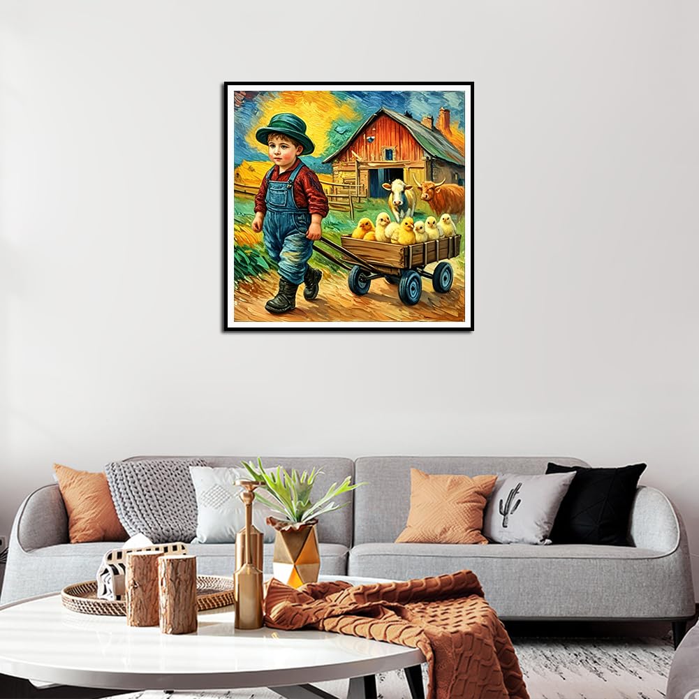 hill froeistung Farm Life Diamond Painting Kits for Adults, Animal Scenery Diamond Art for Beginners, 5D DIY Full Drill Round Gem Art Craft Home Wall Decor Gift 12x12 inch hill froeistung