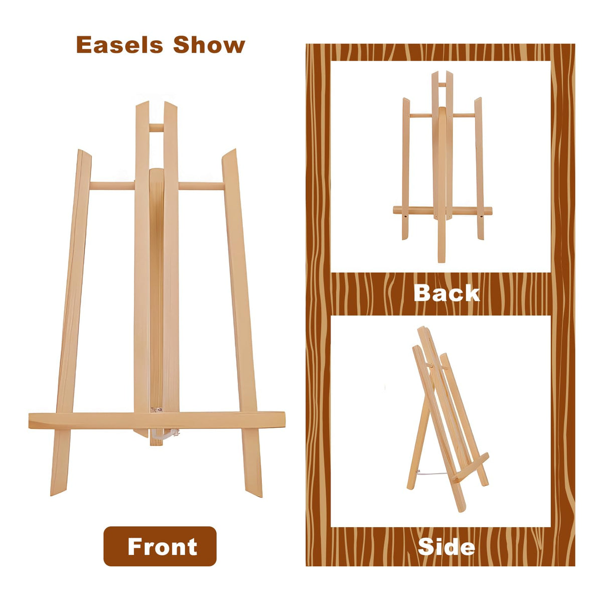 Jekkis 3 Packs 16 Inch Easel Stand, Table Top Easel for Painting, Wooden Tabletop Display Easels, Art Craft Painting Easel Stand for Kids Artist Adults Students Classroom Jekkis