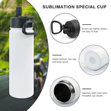 MAIKESUB 4 Pack Sublimation Blank Tumbler White Sports Water Bottles 22 OZ Wide Mouth Stainless Steel Vacuum Flask with Spout Lid for Tumbler Press Machine Sublimation Print MAIKESUB