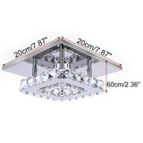 diisunbihuo Modern Crystal Chandelier 7.9 Inches Led Ceiling Light Mini Square Flush Mount Ceiling Light for Bedrooms Dinning Rooms Hallway(Cool White,15W) diisunbihuo