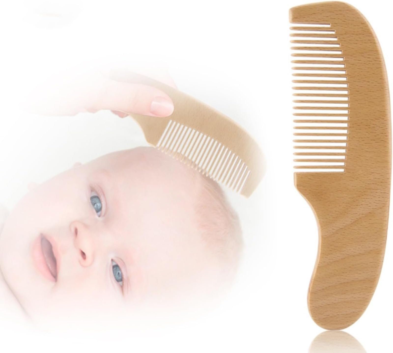 3Pcs Personalised Baby Hairbrush & Comb Set Custom Engraved Baby Brush and Comb Set for Girls Personalized Wooden Baby Hairbrush Baby Shower Keepsake Gift Baby Girl Gift Idea - WoodArtSupply