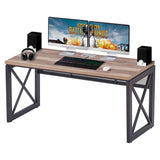 BON AUGURE Industrial Home Office Desks, Rustic Wood Computer Desk, Farmhouse Sturdy Metal Writing Desk (60 Inch, Vintage Oak) BON AUGURE