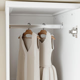 FUFU&GAGA Narrow Wardrobe Closet with 2 Doors, Modern White Bedroom Armoire with Gold Handles, Modern Clothes Storage Cabinet with Shelves, Hanging Rod, 15.7”W x 19.3”D x 74.8”H FUFU&GAGA