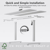 VVENACE 55 x 24 Electric Standing Desk Adjustable Height 4 Memory Preset, 4 Wheels, 2 Headphone Hook, Home Office Desk, Stand Up Sit Stand Desk Computer Table, Splice Board White VVENACE