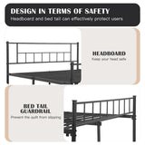 PayLessHere 14 Inch High Metal Platform Bed Frame with Headboard Maximum Storage Space Under The Heavy Duty Bed Frame No Box Spring Needed Noise-Free Easy Assembly (Full) PayLessHere