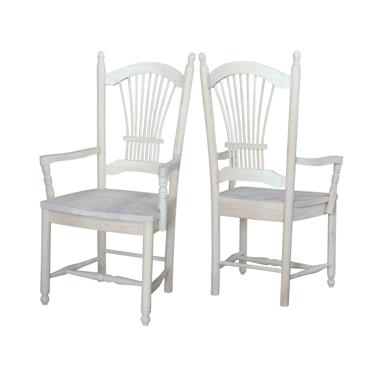 International Concepts Sheaf Back Arm Chair, Unfinished IC International Concepts