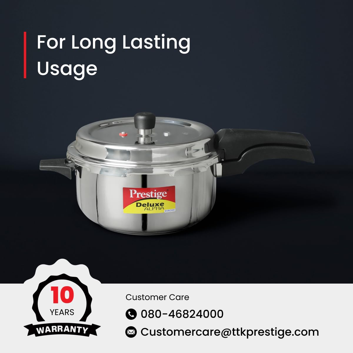 Prestige PRASV3 Pressure Cooker, Stainless steel, 3 Liter, Silver Prestige