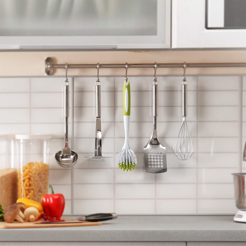 YeuDeuy Scrub Brush for Dish Kitchen Sink Pot Pan with Stiff Bristles, Yellow-Green 3pcs YeuDeuy