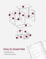 VASAGLE Lateral File Cabinet, Filing Cabinet with 2 Drawers, Printer Stand, 2 Open Compartments, Fit A4, Letter Size, Hanging File Folders, for Home Office, Farmhouse Style, Rustic White UOFC049T73 VASAGLE