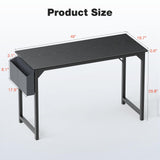 DUMOS 48 Inch Computer Office Desk Modern Simple Style Writing Study Work PC Table for Home Bedroom - Modern Black DUMOS
