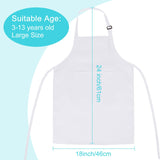 Bouiexye 10 Pack Kids Apron Adjustable Children Apron with 2 Pockets Children Chef Painting Aprons for Cooking Baking Painting Crafts Making (White) Bouiexye