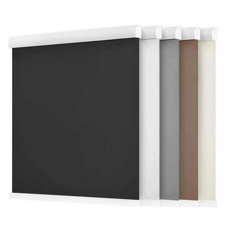 LazBlinds Cordless Roller Shades, Free-Stop Blackout Roller Blinds with Cassette Valance, Thermal Insulated UV Protection Waterproof, Roll Up Blinds for Windows, 30'' W x 72'' H, Black LazBlinds