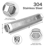 Smoke Tube for Pellet Smoker, 12'' Smoker Tube for Pellet Grill - Hot or Cold Smoker Accessories for Electric Gas Charcoal Grilling, Premium Stainless Steel Portable Barbecue Smoking Tube, Bonus Brush LANNEY