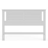 Serene Poplar Wood Queen Headboard, Modern Farmhouse Panel with Horizontal Scoring, Queen Size Headboard in White, Casual Coastal Style, Easy Assembly, Quality Materials ComfIQ