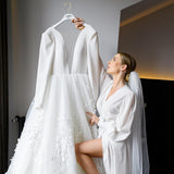 Andaz Press Personalized Bridal Hangers, Premium White Wooden Hangers for Wedding Dress, Bridesmaid Dresses, Bridal Party, Custom Name Wedding Gift, Andaz Press