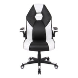 RS Gaming™ RGX Faux Leather High-Back Gaming Office Chair, Black/White, BIFMA Compliant Realspace