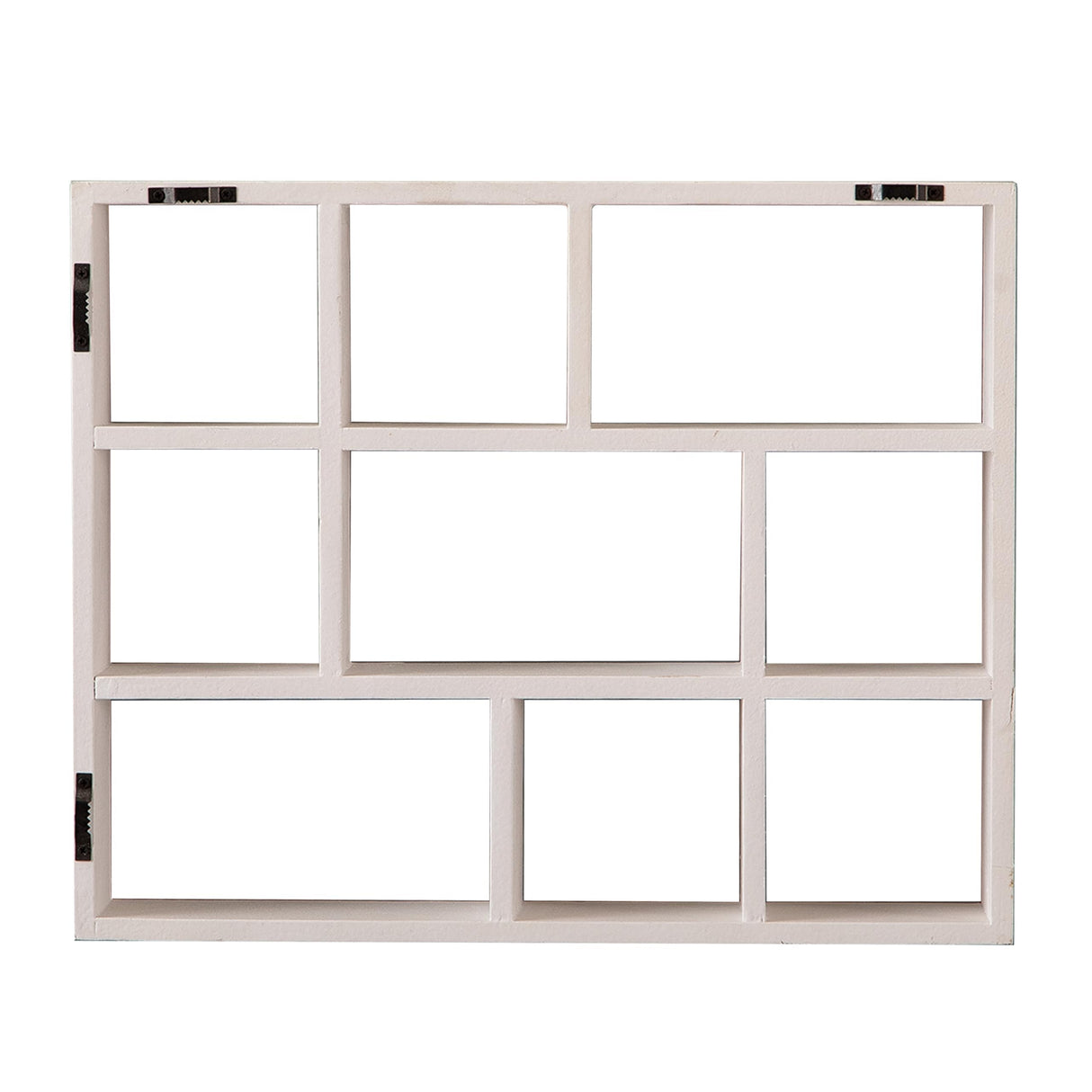 SOFE Small White Shadow Box with Shelves, Wall Shelving Unit 9-Compartments, Freestanding or Wall Mounted Curio Cabinet, Knick Knack Display Shelf, Wood Floating Cube Shelves for Wall, Collectibles SOFE