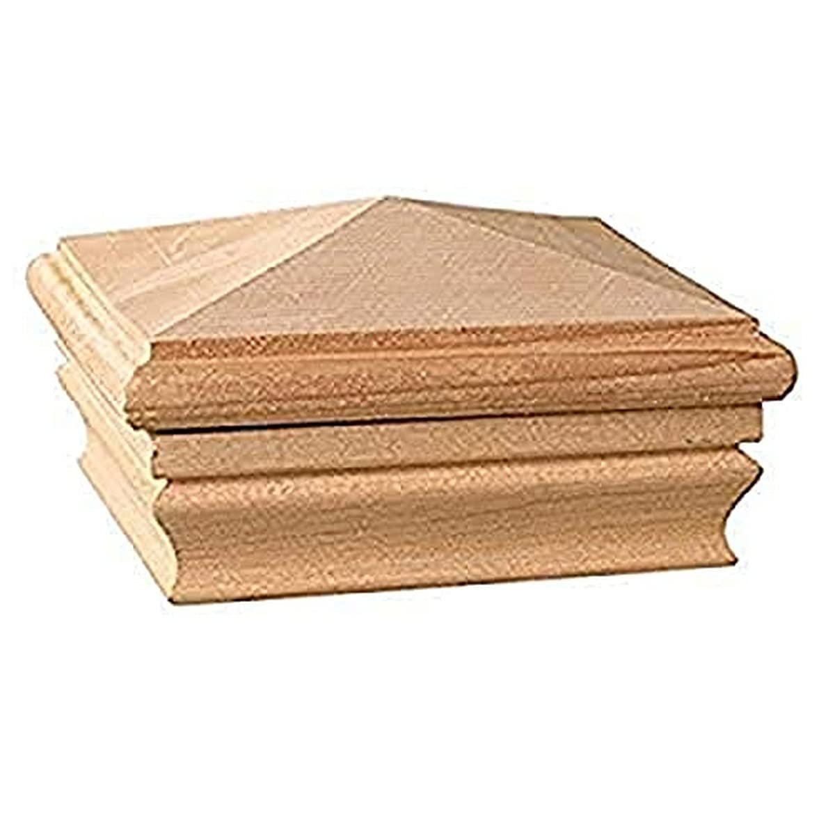 Deckorators 4X4 Newport High Pyramid Fence Cedar Post Cap - Rot Resistant, Made with Cedar, for Outdoor Fences, Mailboxes & Decks Deckorators