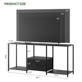 Amenitlif LED TV Stand with Open Shelves and Fabric Drawer, Entertainment Center with LED Lights, Media Console for 55" TV, Television Stands for Living Room, Bedroom Amenitlif