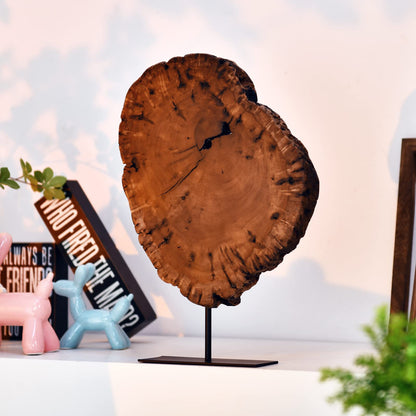 WELLAND Irregular Date Tree Sculpture, Wood Tabletop Sculpture Collectible Decoration for Home Office Decor, Approximate Size Over 7.87 x 7.87 x 1.57 Inches