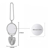 8 Set Silver Angel Wing Sublimation Blank Car Hanging Ornament Charms Heat Transfer Blank Photo Frame Pendants Customize Keychain for Automobile Rearview Mirror Home Window Ornaments Frinnovan