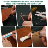 WONVOC Book Binding Kit, Book Making Kit, Bone Folder Tool for Paper Crafting, Awl Tool Bookbinding,Waxed Thread, Bookbinding Needles for DIY Bookbinding Crafts WONVOC