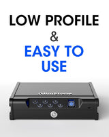 Glimstone Gun Safe, Biometric Gun Safe for Pistols, Easy Edition, 3 Ways Quick Access With Fingerprint/Digital Keypad/Key, Smart Handgun Safe for Home Bedside Nightstand Car Glimstone