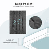 SameBed Mattress Topper King,Extra Thick Mattress Pad Cover for Back Pain,Cooling Mattress Protector with 8-21 Inch Deep Pocket,Overfilled Down Alternative Filling,Grey SameBed